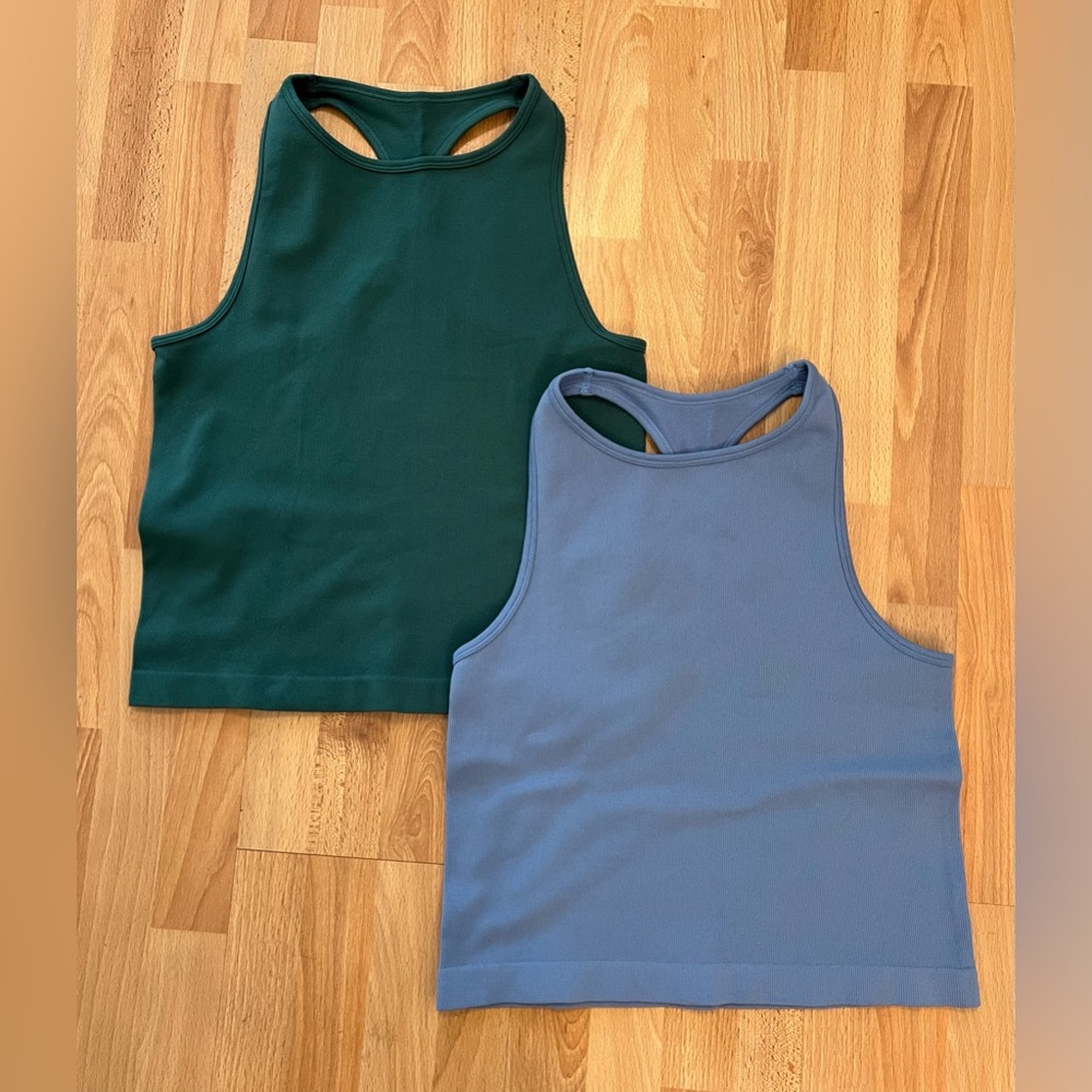 Set of (2) Free People Ribbed Tank Tops M/L - Picture 2 of 5